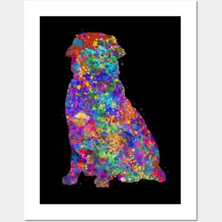 Golden Retriever dog watercolor Posters and Art